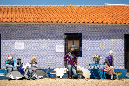 SANTA RITA, PORTUGAL - MAY 1st, 2023: ancient tradition of handmade dolls called maios / maias, celebrating the arrival of spring, located on the algarve region, the south of portugal.のeditorial素材