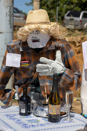 MANTA ROTA, PORTUGAL - MAY 1st, 2023: ancient tradition of handmade dolls called maios / maias, celebrating the arrival of spring, located on the algarve region, the south of portugal.のeditorial素材