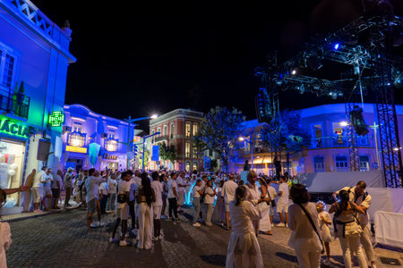 LOULE, PORTUGAL: 26th AUGUST 2023 - An event called White Night, where everybody dresses white...