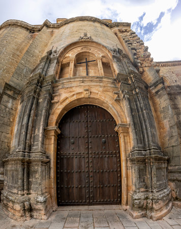 Ronda, Spain - October 20, 2023: Architecture details from Iglesia de Santa Maria la Mayor, located in Ronda, Spain.のeditorial素材