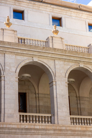 Malaga, Spain - October 21, 2023: View of the beautiful Museum of Malaga architecture details.のeditorial素材