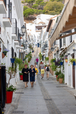 Mijas, Spain - October 22, 2023: Beautiful and charming white village of Mijas, located in Andalusia. Spainのeditorial素材