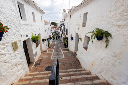 Mijas, Spain - October 22, 2023: Beautiful and charming white village of Mijas, located in Andalusia. Spainのeditorial素材