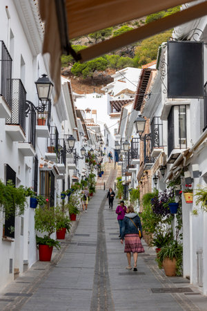 Mijas, Spain - October 22, 2023: Beautiful and charming white village of Mijas, located in Andalusia. Spainのeditorial素材