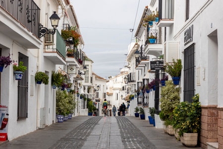 Mijas, Spain - October 22, 2023: Beautiful and charming white village of Mijas, located in Andalusia. Spainのeditorial素材