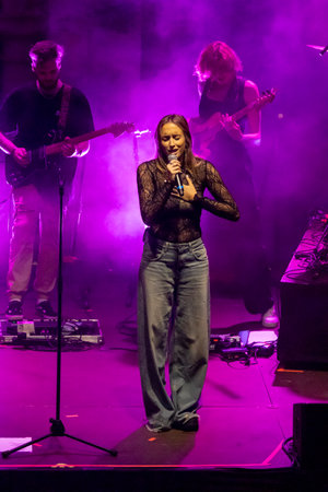 FARO, PORTUGAL: 7th SEPTEMBER, 2023 - Music band, Picas, performs at Festival F, a big festival in the city of Faro, Portugal.のeditorial素材