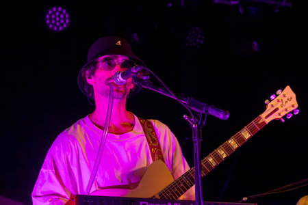 FARO, PORTUGAL: 7th SEPTEMBER, 2023 - Music band, Pimenta Caseira, performs at Festival F, a big festival in the city of Faro, Portugal.のeditorial素材