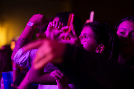 FARO, PORTUGAL: 7th SEPTEMBER, 2023 - Audience watch music artist on Festival F, a big festival in...