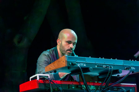 FARO, PORTUGAL: 7th SEPTEMBER, 2023 - Music band, S.Pedro, performs at Festival F, a big festival in...