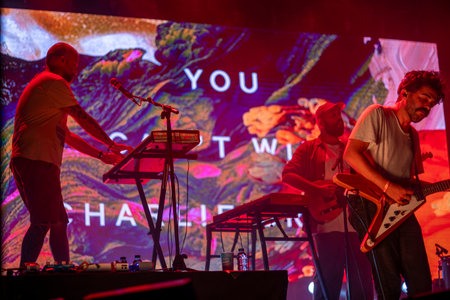FARO, PORTUGAL: 8th SEPTEMBER, 2023 - Music band, You can't win Charlie Brown, performs at Festival...