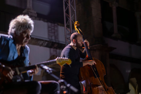 FARO, PORTUGAL: 8th SEPTEMBER, 2023 - Music band, To Trips, performs at Festival F, a big festival in the city of Faro, Portugal.のeditorial素材