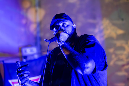 FARO, PORTUGAL: 9th SEPTEMBER, 2023 - Music band, Pull the Trigger, performs at Festival F, a big...