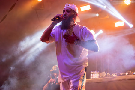FARO, PORTUGAL: 9th SEPTEMBER, 2023 - Music band, Kappa Jotta, performs at Festival F, a big...