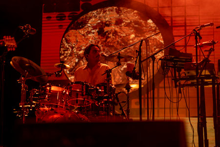 FARO, PORTUGAL: 9th SEPTEMBER, 2023 - Music band, Fogo Fogo, performs at Festival F, a big festival...