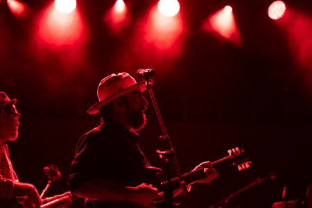 FARO, PORTUGAL: 9th SEPTEMBER, 2023 - Music band, Fogo Fogo, performs at Festival F, a big festival...