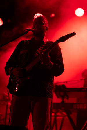 FARO, PORTUGAL: 9th SEPTEMBER, 2023 - Music band, Fogo Fogo, performs at Festival F, a big festival...