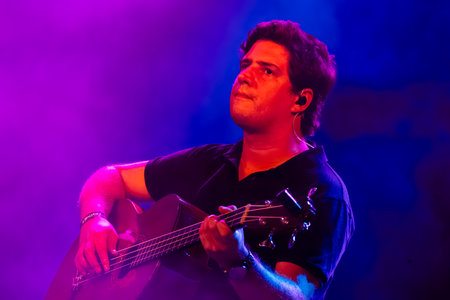 FARO, PORTUGAL: 9th SEPTEMBER, 2023 - Classic guitar players at the Ricardo Ribeiro concert,...