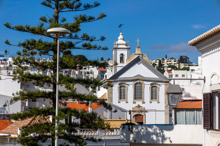 Main church of our lady of conception, located in the city of Albufeira, Algarve, Portugal.の写真素材