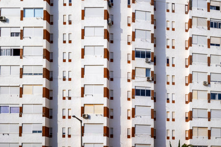 Close up view of a Large apartment complex in Armacao de Pera, Portugal.の写真素材