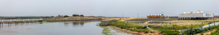 Panoramic view of the marshlands near Armacao de Pera in the Algarve region, Portugal.の写真素材
