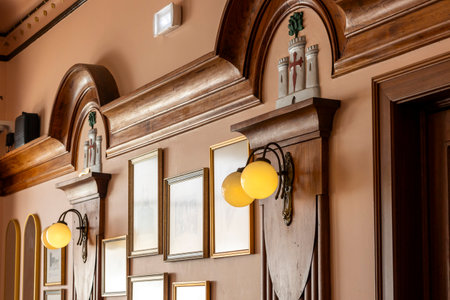 LOULE, PORTUGAL - 17th MARCH 2024: Details from the inside of historical coffee shop, "Calcinha" that opened in 1929.のeditorial素材