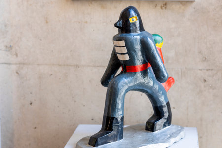 GIBRALEON, SPAIN - 28th JANUARY 2024: 5th edition of the Feria Transfronteriza de Arte Contemporanea on the Centro Olontense de Arte Contemporanea (CODAC) with several photography, sculpture, and painting exhibitions.のeditorial素材