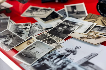 GIBRALEON, SPAIN - 28th JANUARY 2024: 5th edition of the Feria Transfronteriza de Arte Contemporanea on the Centro Olontense de Arte Contemporanea (CODAC) with several photography and painting exhibitions.のeditorial素材