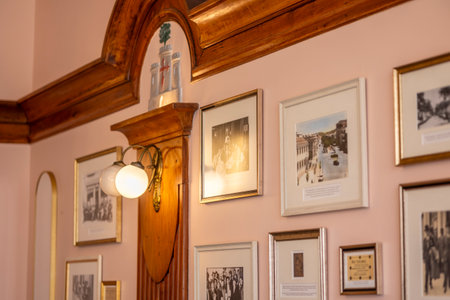 LOULE, PORTUGAL - 17th MARCH 2024: Details from the inside of historical coffee shop, "Calcinha" that opened in 1929.のeditorial素材