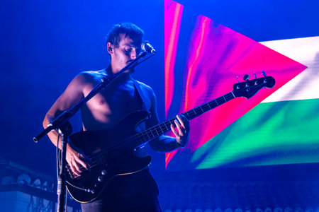 FARO, PORTUGAL: 5th SEPTEMBER, 2024 - Music artist, Baleia Baleia Baleia performs on Festival F, a big festival on the city of Faro, Portugal.のeditorial素材