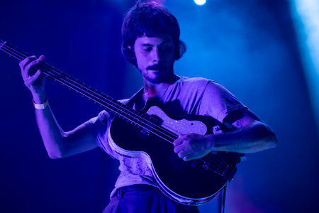 FARO, PORTUGAL: 5th SEPTEMBER, 2024 - Music artist, Maquina artist performs on Festival F, a big festival on the city of Faro, Portugal.のeditorial素材