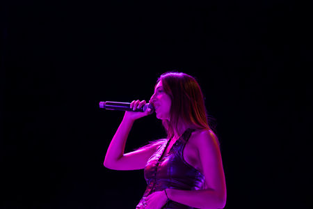 FARO, PORTUGAL: 6th SEPTEMBER, 2024 - Music artist, Pikika, performs on Festival F, a big festival on the city of Faro, Portugal.のeditorial素材