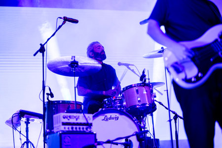 FARO, PORTUGAL: 6th SEPTEMBER, 2024 - Music artist, Glockenwise, performs on Festival F, a big festival on the city of Faro, Portugal.のeditorial素材
