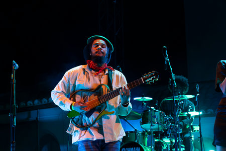 FARO, PORTUGAL: 6th SEPTEMBER, 2024 - Music artist, Acacia Maior , performs on Festival F, a big...