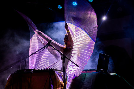 FARO, PORTUGAL: 6th SEPTEMBER, 2024 - Music artist, Emmy Curl, performs on Festival F, a big...