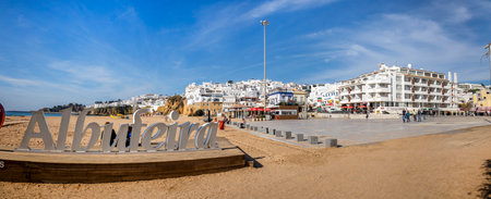 ALBUFEIRA, PORTUGAL - 9th NOVEMBER 2024: Albufeira city downtown next to beach urban viewpoint.のeditorial素材