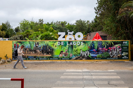 LAGOS, PORTUGAL - 12th AUGUST 2024: View of the entrance of the Zoo of Lagos in the city of Lagos, Portugal.のeditorial素材