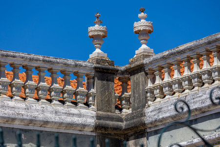 Decorated elements placed on the corners of Portuguese houses.の写真素材