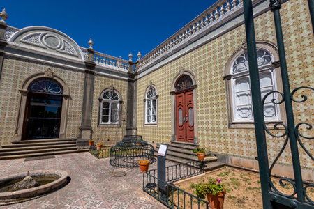 SAO BRAS DE ALPORTEL, PORTUGAL - 6th MAY 2024: Close view of the famous Costume Museum of Sao Bras de Alportel.のeditorial素材