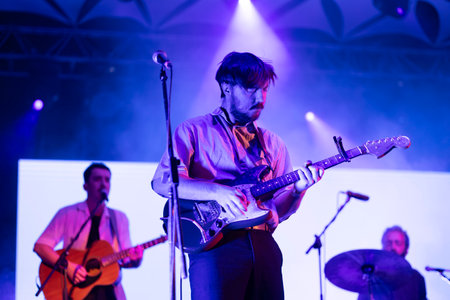 FARO, PORTUGAL: 6th SEPTEMBER, 2024 - Music artist, Glockenwise, performs on Festival F, a big festival on the city of Faro, Portugal.のeditorial素材