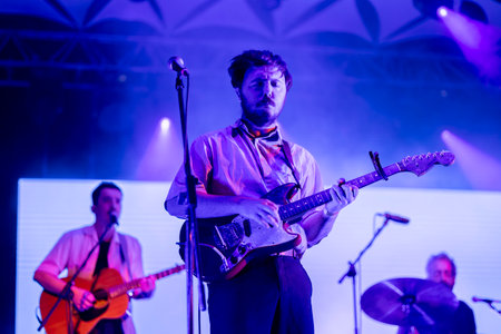 FARO, PORTUGAL: 6th SEPTEMBER, 2024 - Music artist, Glockenwise, performs on Festival F, a big festival on the city of Faro, Portugal.のeditorial素材