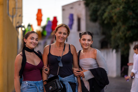 FARO, PORTUGAL: 5th SEPTEMBER, 2024 - Festival participants in the Music Festival F, a big festival on the city of Faro, Portugalのeditorial素材