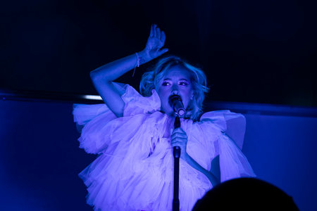 FARO, PORTUGAL: 6th SEPTEMBER, 2024 - Music artist, Marisa Liz, performs on Festival F, a big festival on the city of Faro, Portugal.のeditorial素材