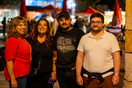 FARO, PORTUGAL: 7th SEPTEMBER, 2024 - Festival participants in the Music Festival F, a big festival on the city of Faro, Portugalのeditorial素材