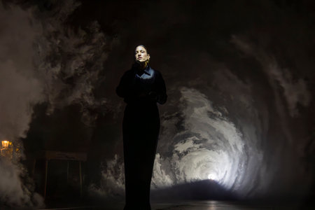 FARO, PORTUGAL: 7th SEPTEMBER, 2024 - Music artist, Carminho, performs on Festival F, a big festival on the city of Faro, Portugal.のeditorial素材