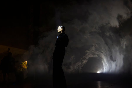 FARO, PORTUGAL: 7th SEPTEMBER, 2024 - Music artist, Carminho, performs on Festival F, a big festival on the city of Faro, Portugal.のeditorial素材