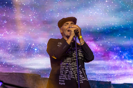 FARO, PORTUGAL: 7th SEPTEMBER, 2024 - Music artist, Resistencia, performs on Festival F, a big festival on the city of Faro, Portugal.のeditorial素材