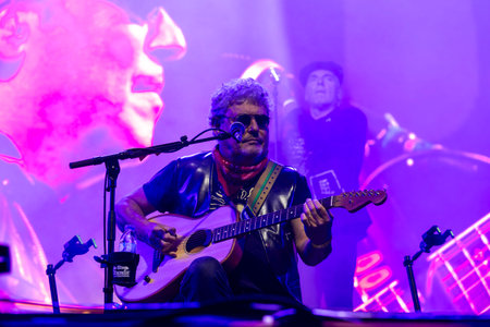 FARO, PORTUGAL: 7th SEPTEMBER, 2024 - Music artist, Resistencia, performs on Festival F, a big festival on the city of Faro, Portugal.のeditorial素材