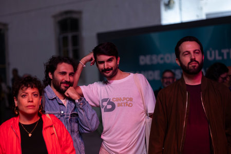 FARO, PORTUGAL: 7th SEPTEMBER, 2024 - Audience watch music artist in the Music Festival F, a big festival on the city of Faro, Portugalのeditorial素材