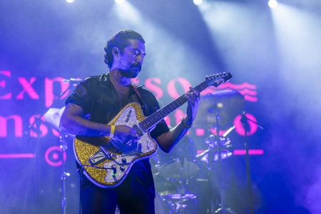 FARO, PORTUGAL: 7th SEPTEMBER, 2024 - Music artist, Expresso Transatlantico, performs on Festival F, a big festival on the city of Faro, Portugal.のeditorial素材