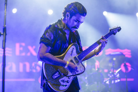 FARO, PORTUGAL: 7th SEPTEMBER, 2024 - Music artist, Expresso Transatlantico, performs on Festival F, a big festival on the city of Faro, Portugal.のeditorial素材